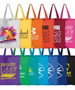 Coloured Cotton Short Handle Tote Bag