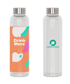 550ml Glass Drink Bottle with Stainless steel Lid