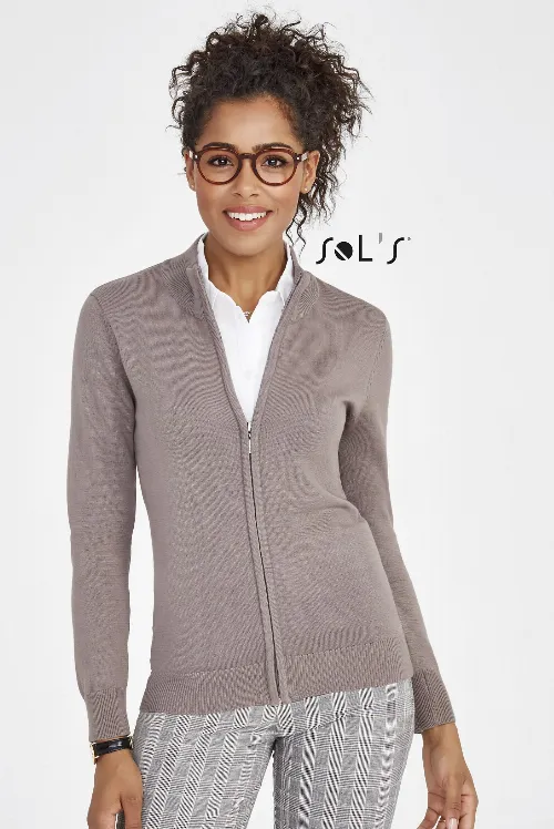 Cardigan zippered women’s , cotton acrylic mix GORDON