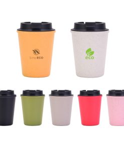 350ML Double Wall Wheat Straw Water Cup with Lid