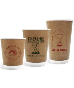 Custom Disposable Double Wall Kraft Paper Cups