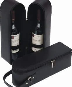 Wine bottle carrier – 2 bottle  leather look